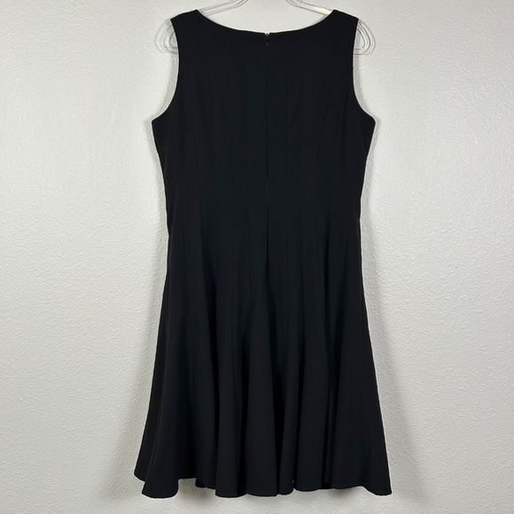Calvin Klein size 14 black dress fit & flare pleated sleeveless knee lenght - Picture 6 of 10